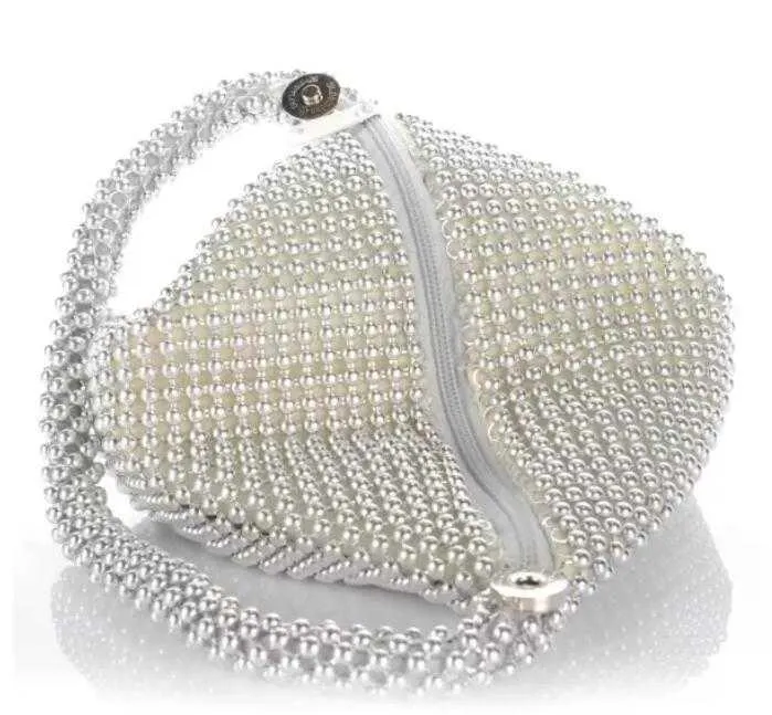 HBP Golden Diamond Clutch Evening Bags Chic Pearl Round Shoulder Påsar för kvinnor 2020 Nya lyxhandväskor Bröllopsfest Clutch Purse QQ005Luxurybags886