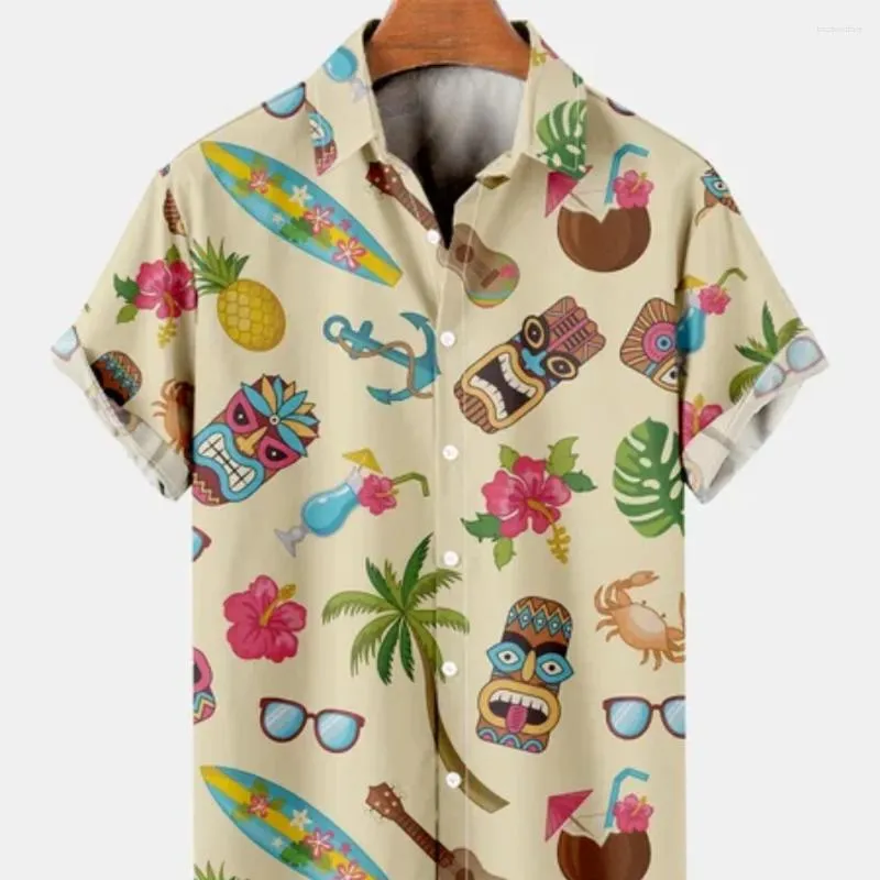 Camisas casuales para hombres Camisa hawaiana Manga corta Impreso Moda de verano de gran tamaño Transpirable Suelto Vintage Lujo Dazn Harajuku Gótico