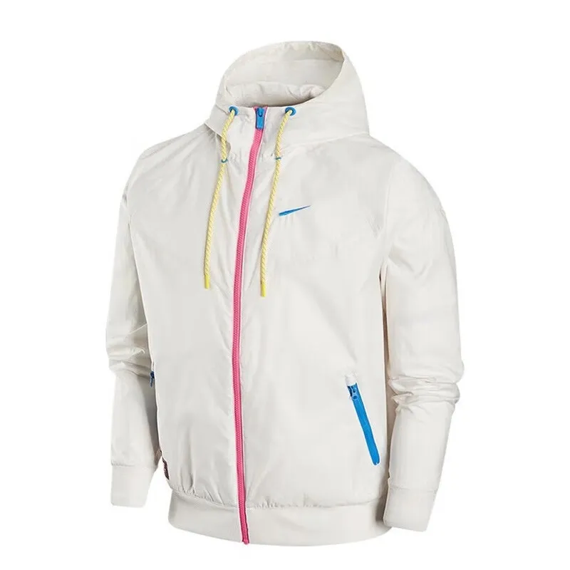 2024 hommes Printemps/Automne Nouveau Mince Contraste À Capuche Veste Manteau Lâche Coupe-Vent Manteau Sport Décontracté Vestes À Capuche Coupe-Vent