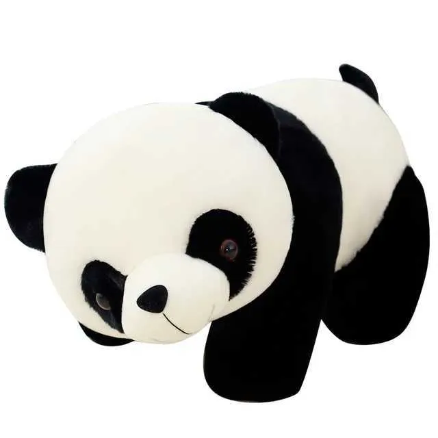 Panda de peluche Kawaii de 20cm, almohada encantadora con hojas de