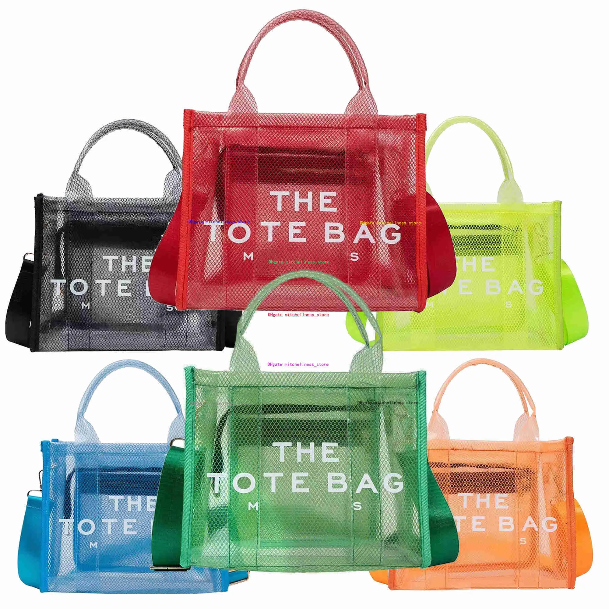 Luxe MARC JOCOB PVC Transparant The Tote Bag Shopping Bags Mens Dames Fashion Weekend Beach Pu Basket Zomer Casual bakken reizen