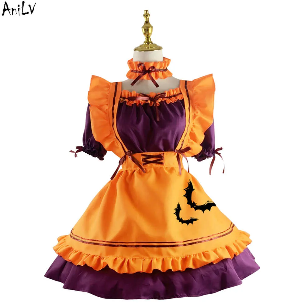 Ani Anime Girl Pumpkin Loliat Maid Outfits Costumes Women 2022 New Halloween Night Bat Dress Unifrom Cosplay cosplay