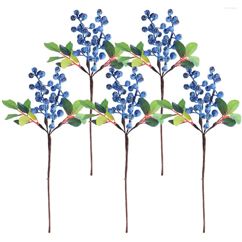 Party Decoration 5 Pcs Artificial Berries Flower Wedding Holiday Crafts Decorations Christmas DIY Wreath Vase Season Branch