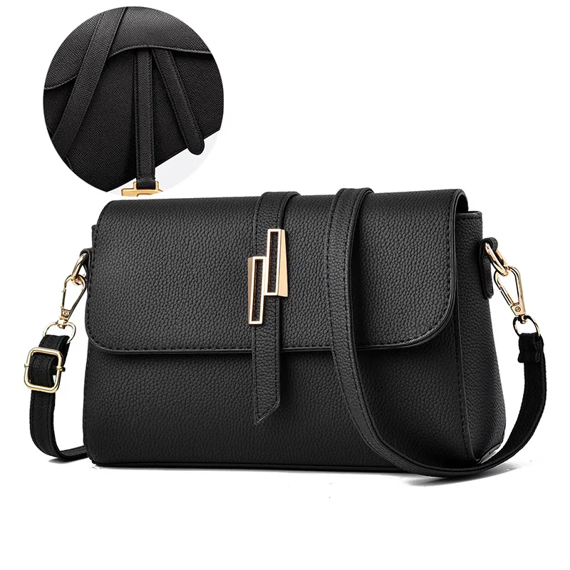 حقيبة التسوق Dupes Black Grained Calfskin Womens Vintage Classic Crossbody 25cm 5a Qualit