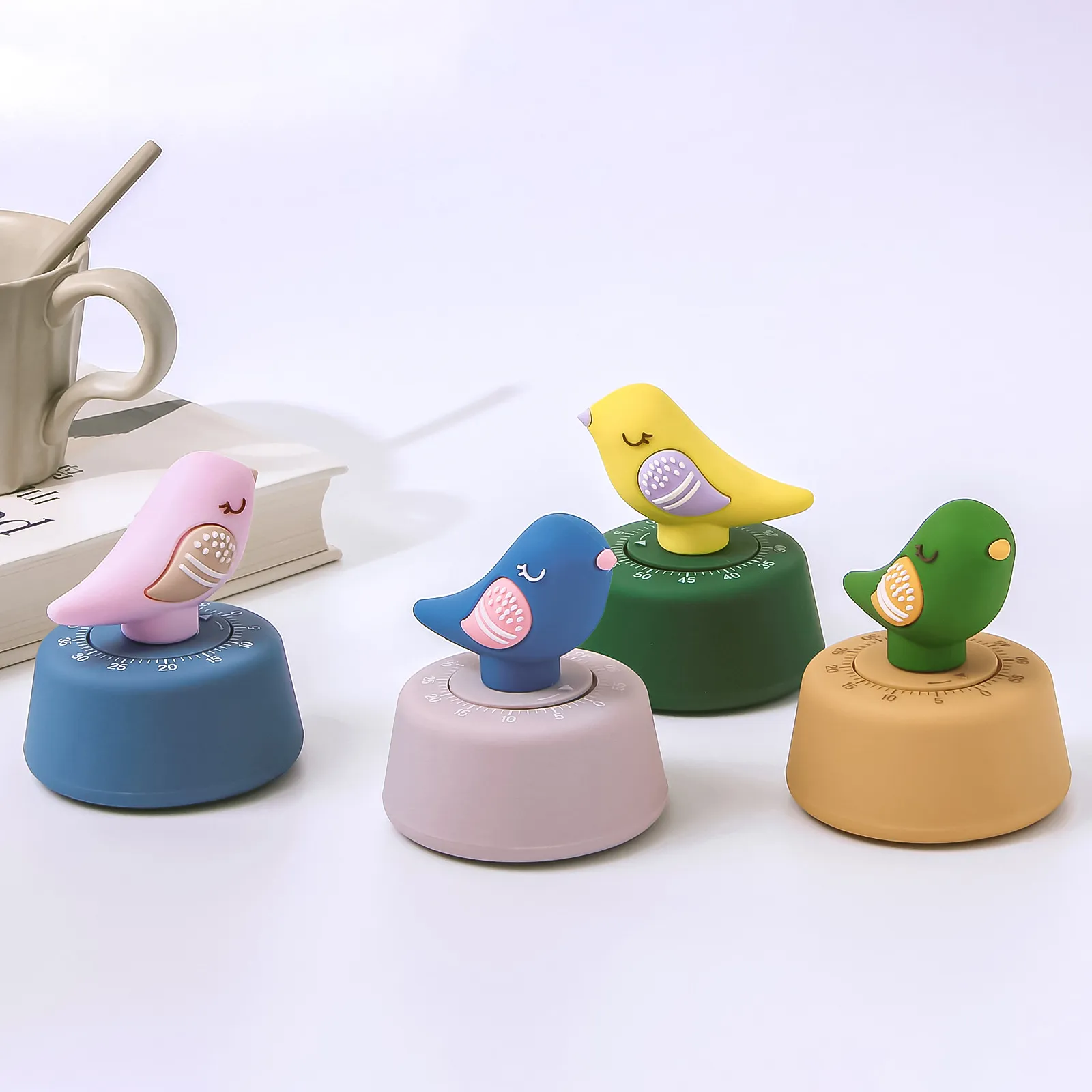 Chirp bird temporizador para trás, estudantes aprendem o tempo, gerente, temporizador de cozinha, lembrete mecânico, 55 pontos