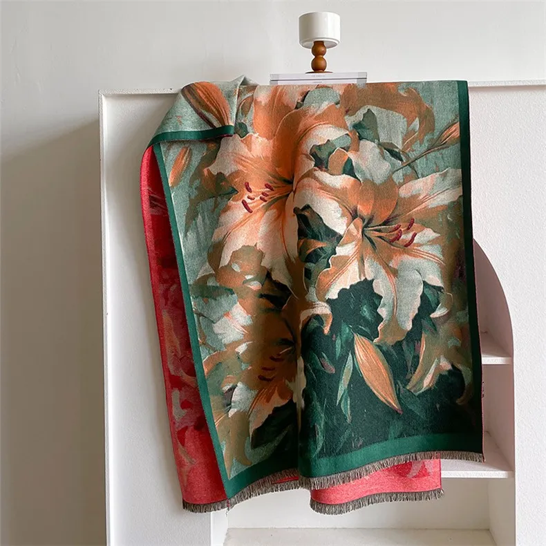 Nieuwe Euraziatische schilderstijl mode boetiek sjaal Dames Nepalese etnische stijl kasjmier mix sjaal sjaal hals 185x60cm