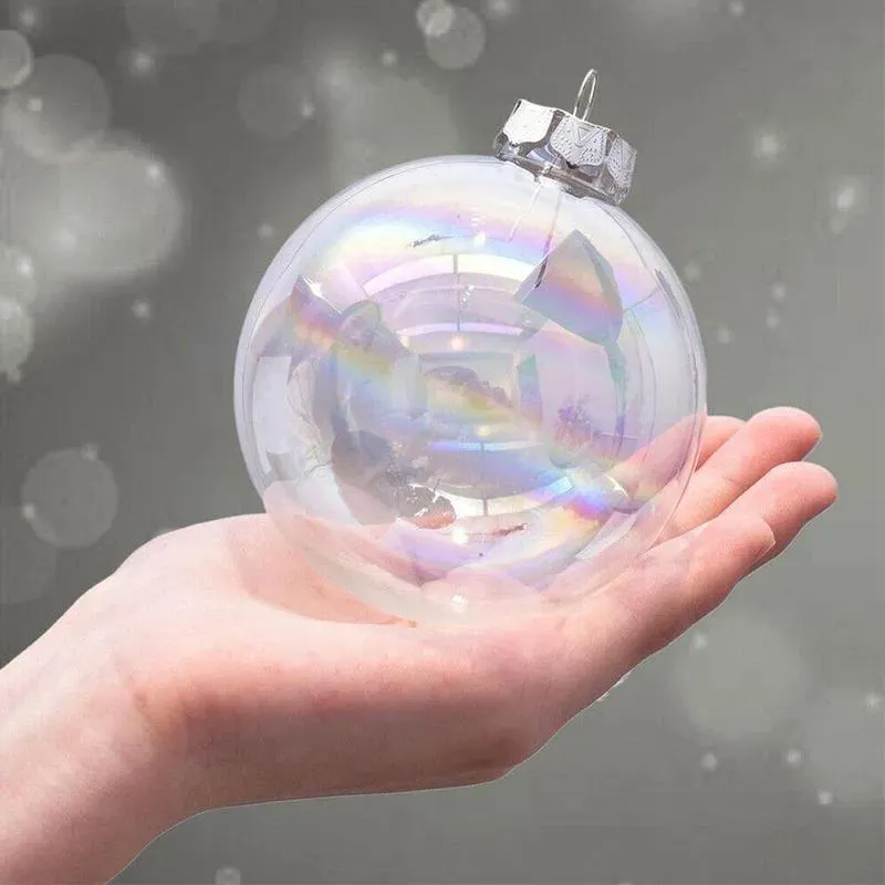 6/8cm Glass Hanging Ball Christmas Tree Drop Ornaments Iridescent Ball Baubles Sphere Home Mall Pendant Decoration