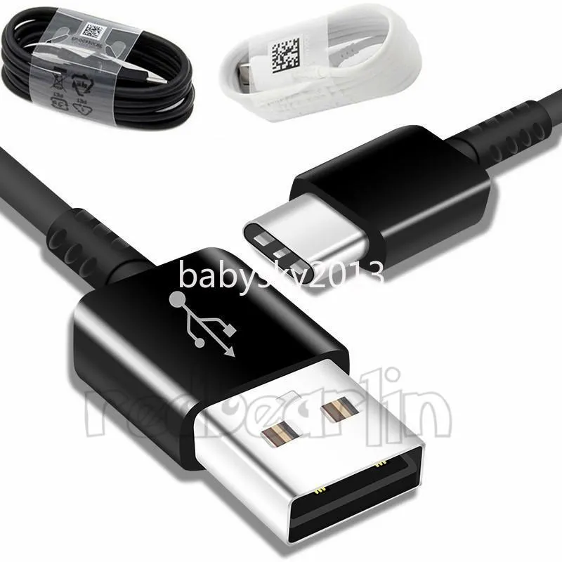 1.2m 4ft USB 유형 C 충전 케이블 Samsung Note 20 참고 8 S8 S9 S10 S21 Type-C 빠른 충전 충전기 전화 케이블 B1