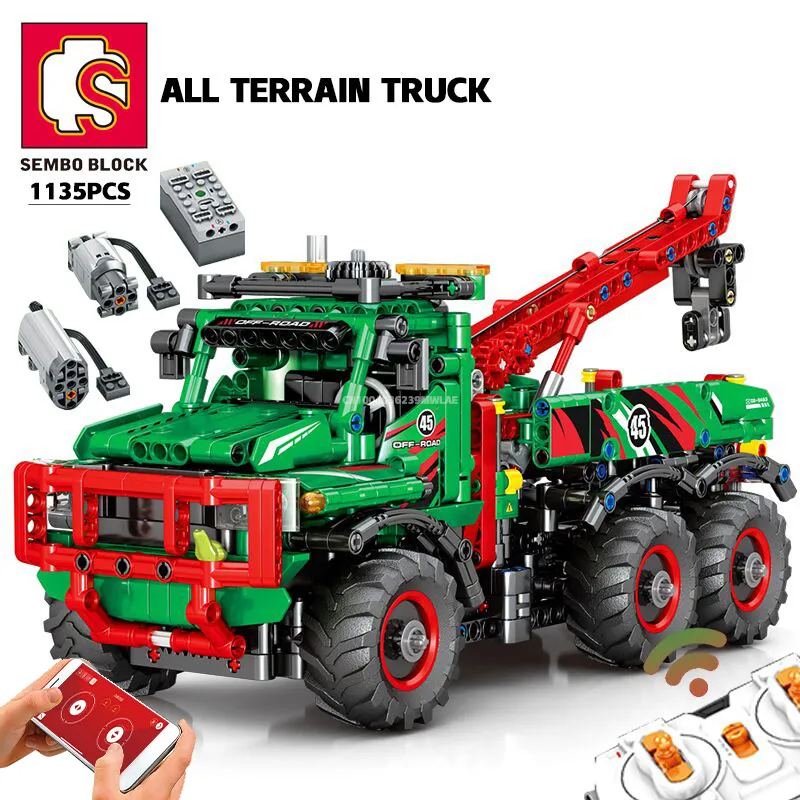 Blockerar Sembo Technical Terrain Truck RC Car Building Heavy Duty City Engineering Vehicle Bricks Construction Toys 230331