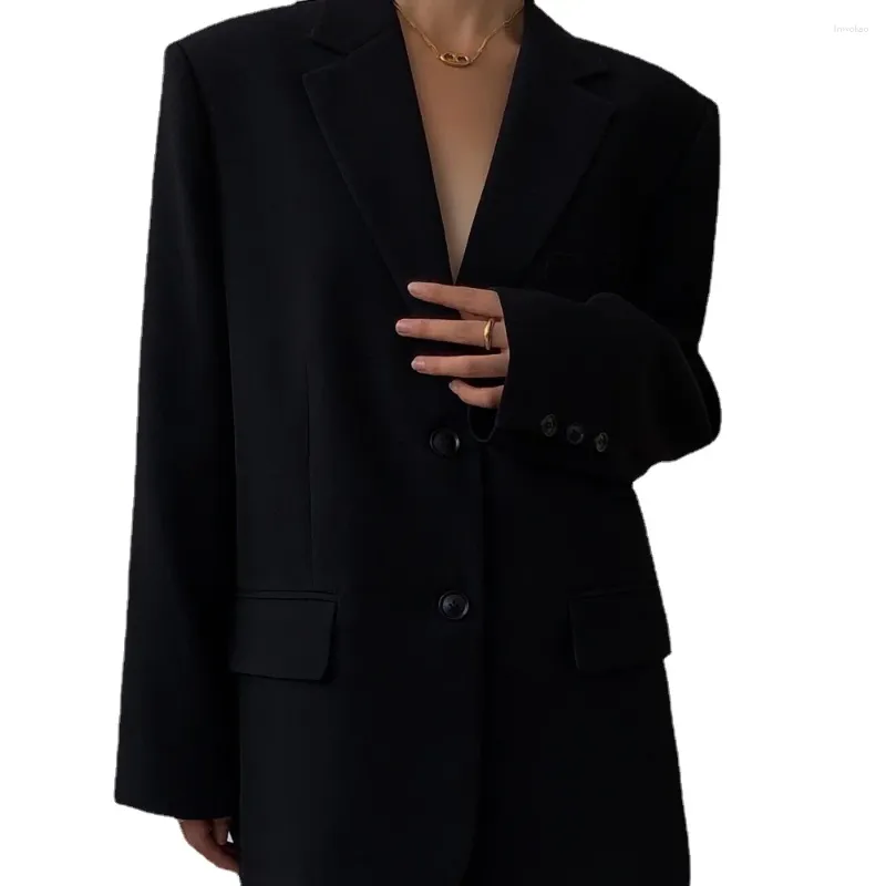 Costumes pour femmes veste de costume noir pour les femmes printemps Style coréen ample rétro décontracté mince