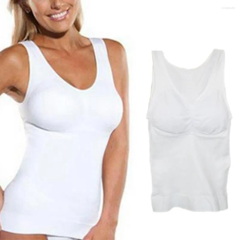 Women's Shapers Plus Size Women Shapewear Tank Tops Fitness Slimming Camisole Underwear Stretch Vest With Removable Pad