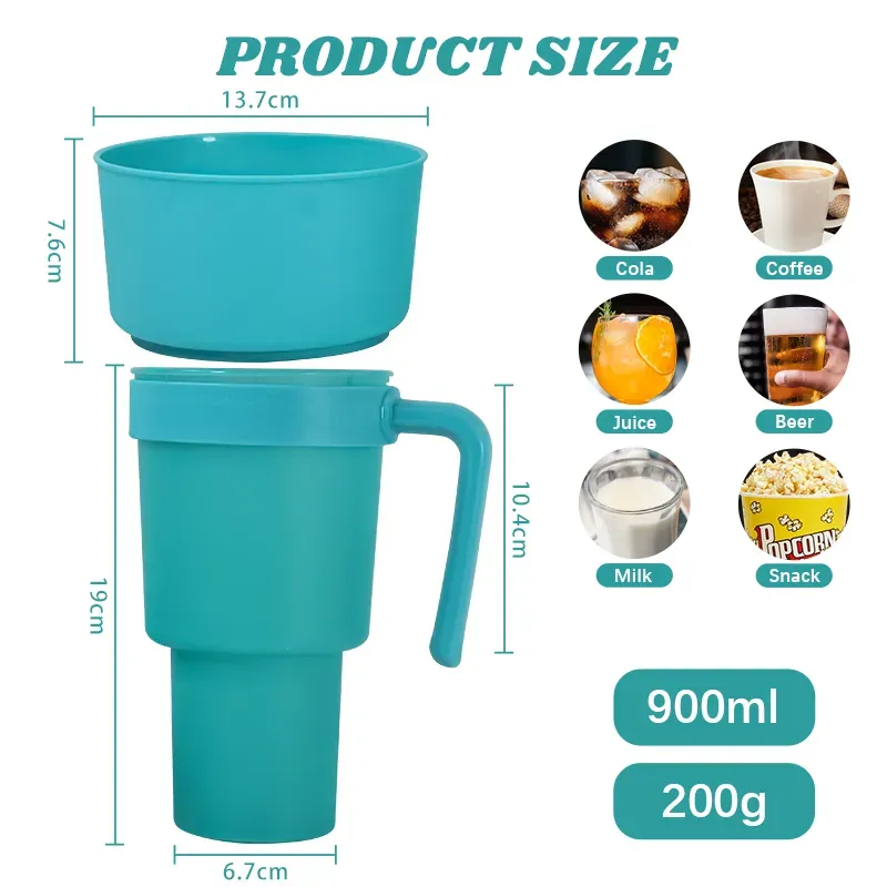 PP Plastic Coke Cup with Straw Cup And Fried Chicken Popcorn Fries Creative Snack Cup Holder Bowl BPA Free Z11