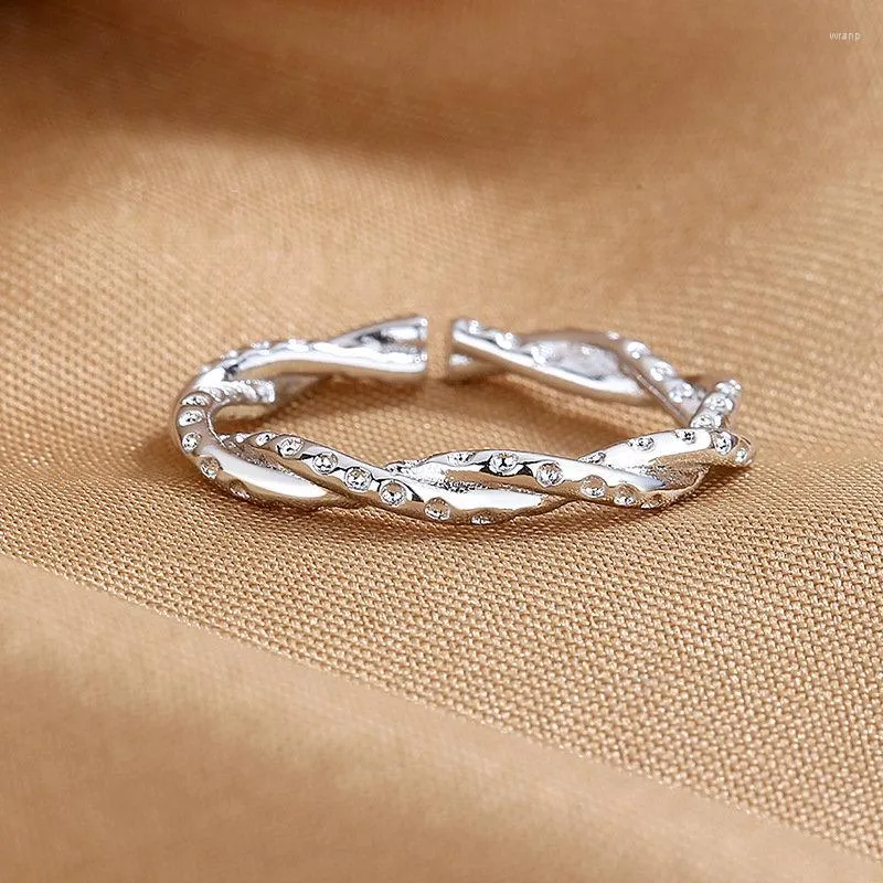 Anelli a grappolo 2023 S925 Anello in argento sterling Oro / Intrecciato aperto per le donne di moda Fascino Regalo di fidanzamento Gioielli mamma