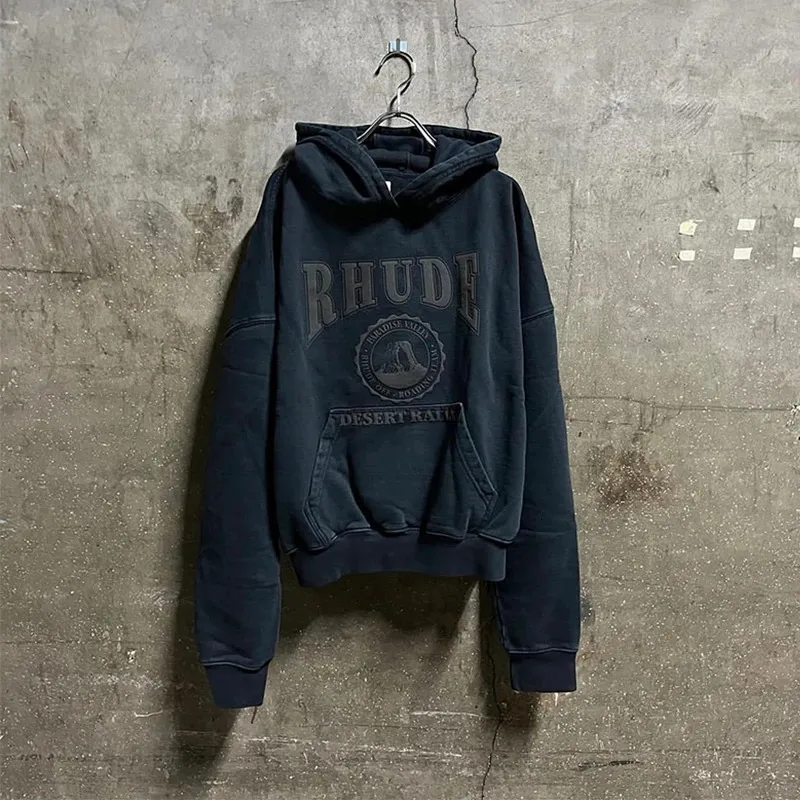 Män s jackor grå svart rhude huva tröjor män kvinnor 1 tryckt ficka avslappnad överdimensionerad streetwear mode retro pullover hoodies 231101