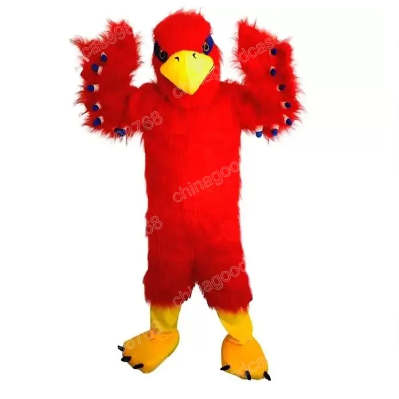 Costume da mascotte aquila rossa ad alte prestazioni di alta qualità, Natale, Halloween, vestito da festa, personaggio dei cartoni animati, vestito da carnevale, vestito unisex