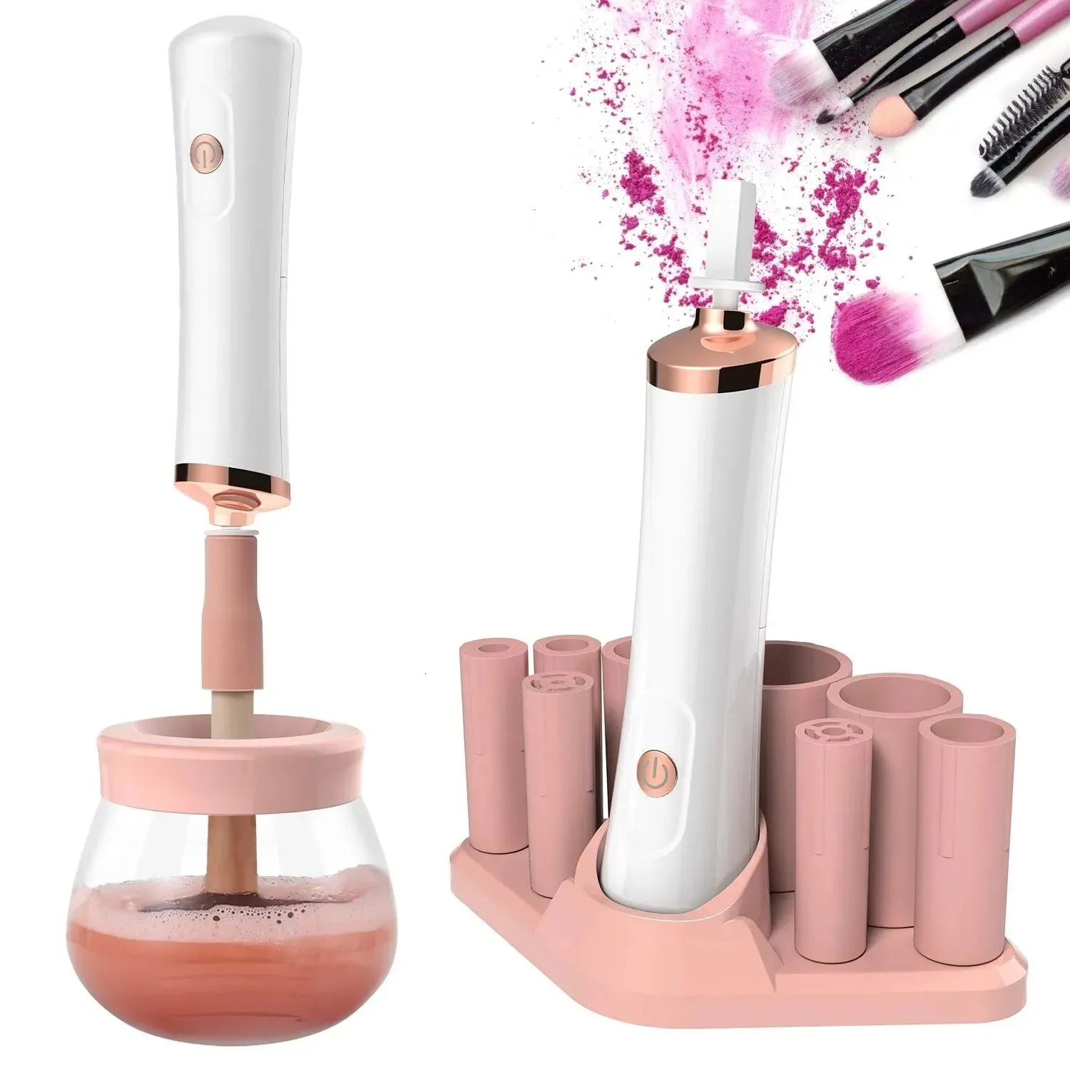 Makeup Brushes Makeup Brush Cleaner Dryer Electric Cosmetic Brush Cleaner Spinner Machine Fast Torkning Automatisk rengöring Makeup Brushes 231031