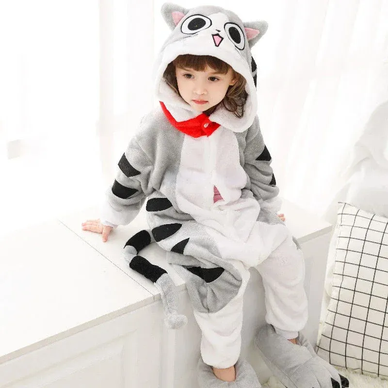 Pajamas Kigurumi Cat Onesie Kids Unicorn Pajamas For Children Animal Cartoon Blanket Sleepers Baby Costume Winter Boy Girl Jumspuit 231031