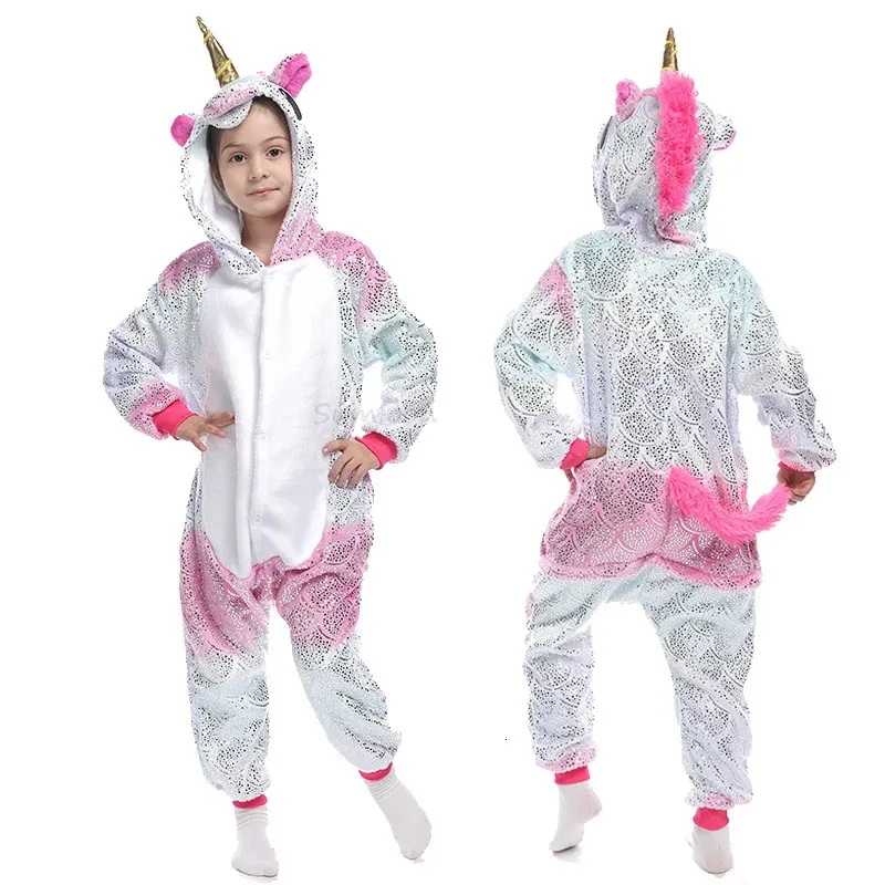 Pyjamas bébé fille vêtements Kigurumi enfants Licorne pyjamas hiver Animal dessin animé dormeurs Licorne Panda Onesie enfants Costumes combinaison 231031
