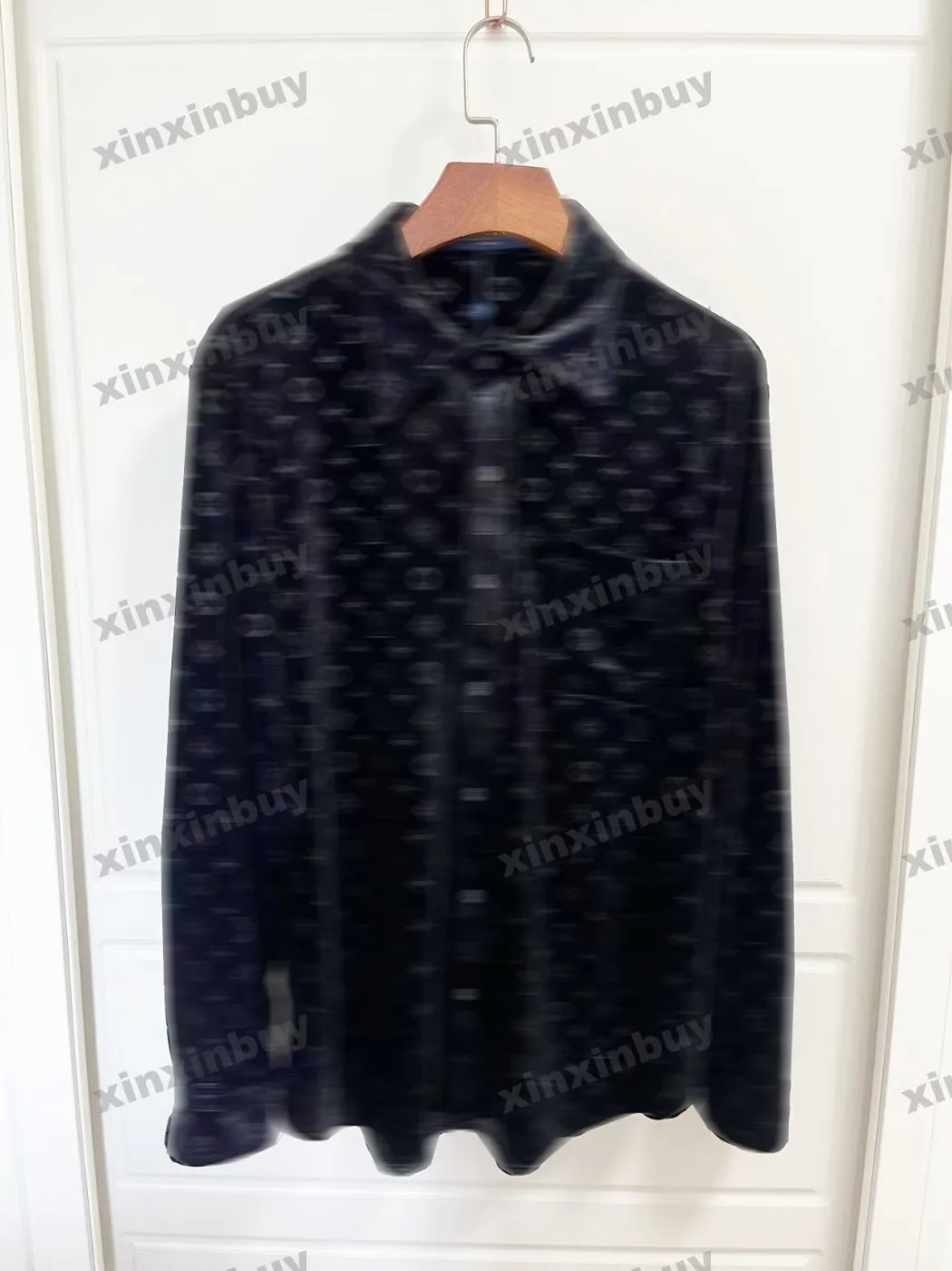 Xinxinbuy Men DesignerTeeTシャツベルベットエンボスレター高品質の長袖コットン女性ブラックホワイトブルーXS-2xl