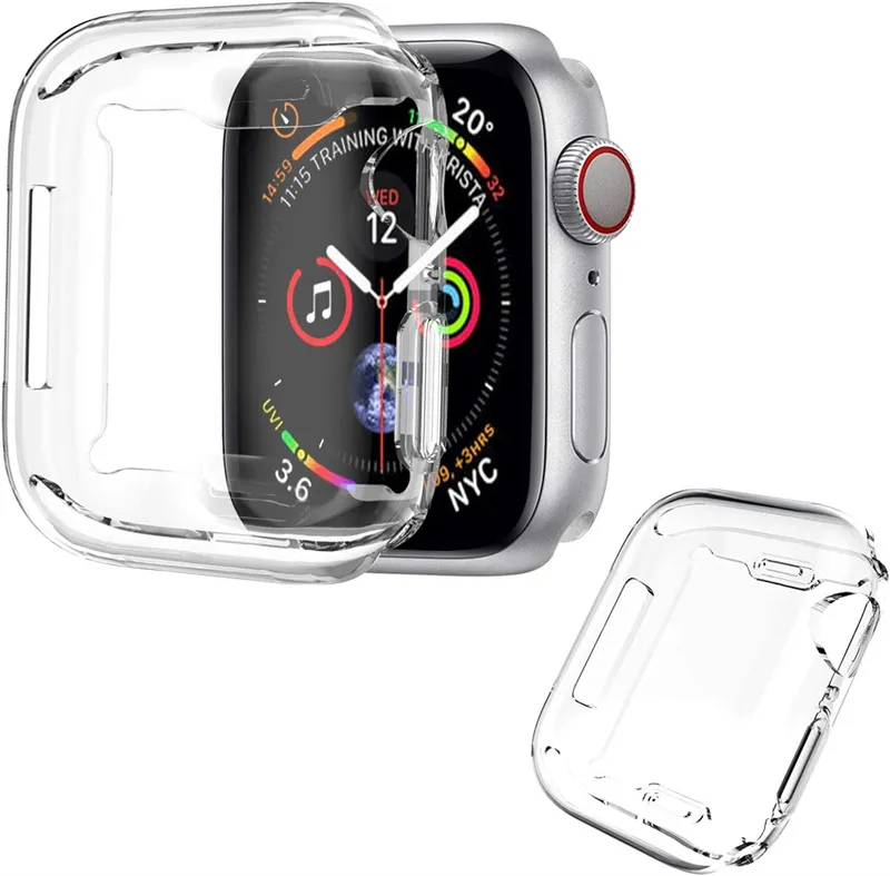 För Apple Watch Cases 9 8 7 6 5 4 3 2 1 SE Ultra2 49mm 45 mm 41mm 38mm 40mm 42mm 44mm med TPU -skärmskydd Full täckning