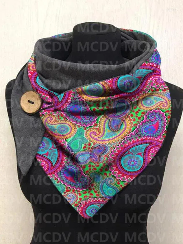 Foulards Paisley 3D imprimé chaud polaire écharpe décontractée et châle pour les femmes confortables 02