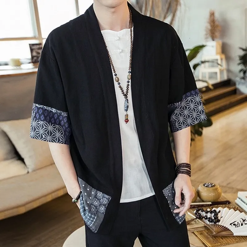 Mens black kimono cardigan outlet
