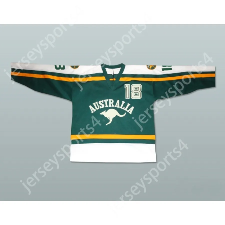 MAGLIA HOCKEY DELLA SQUADRA NAZIONALE AUSTRALIA personalizzata QUALSIASI GIOCATORE O NUMERO Cucitura superiore S-M-L-XL-XXL-3XL-4XL-5XL-6XL