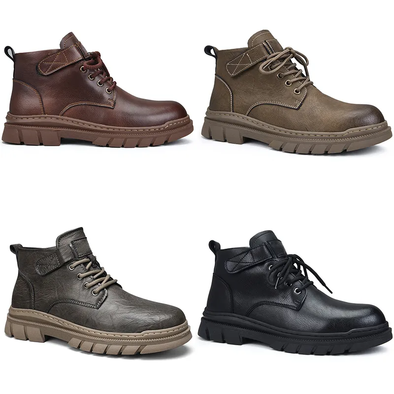 2024 Ботинки Martin, мужская повседневная обувь, красные, коричневые, черные, темно-серые кожаные мужские кроссовки на блочном каблуке, спортивные кроссовки на открытом воздухе