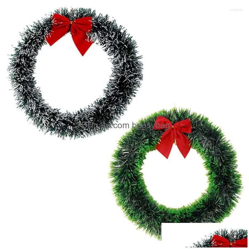 decorative flowers 2/1pcs christmas wreath xmas tree diy garlands vine rattans door wall hanging ornaments year party decorations