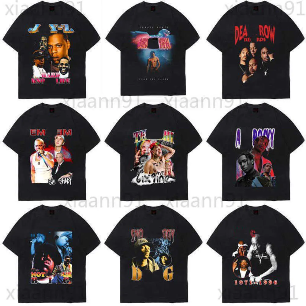 Designer Fashion Classic Rapper Shirts Mens Women Women 90S Vintage T-shirt Washed Imprimée Traviss T-shirt surdimensionné en coton de haute qualité Scotts Hip Hop