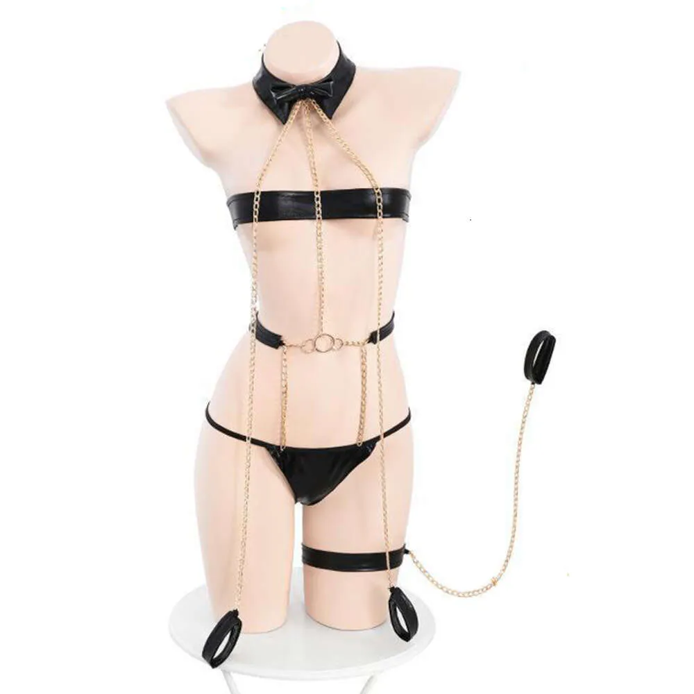 ANI Women Chain Leather Strap Bikini Uniform Underwear Pamas Outfit Cosplay Costume Cosplay