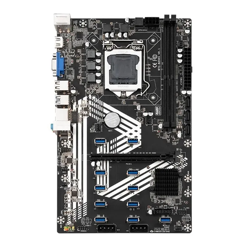 BTC-B250S 마더 보드 CPU 세트 지원 Intel Core/Pentium/Celeron LGA1151 6/7/8 세대 CPU 온보드 VGA+HD 1XPCI-E 16X+11XUSB 3.0 슬롯