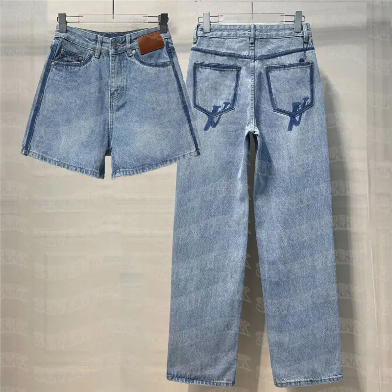 Designer Dames Jeans Shorts Broek Terug Letter Gedrukte Broek Mode Hiphop Denim Korte Lente Zomer Lange Broek