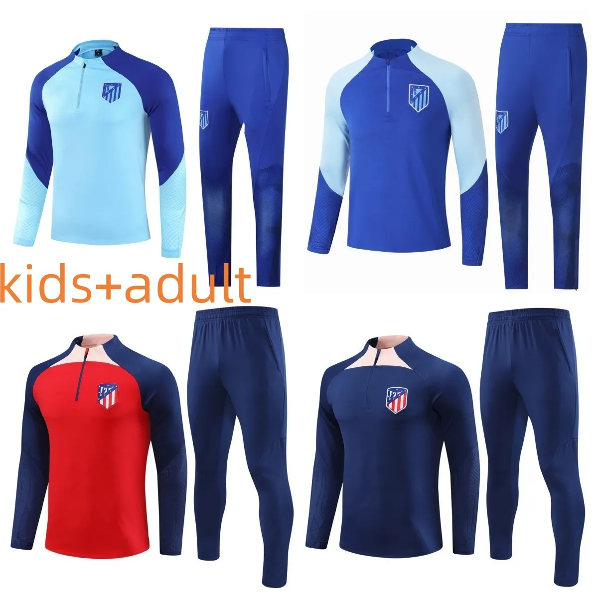 2023 2024 Atletico Madrids tracksuit soccersuit kit 23 24 GRIEZMANN men and kids football tracksuits sportswear chandal futbol survetement