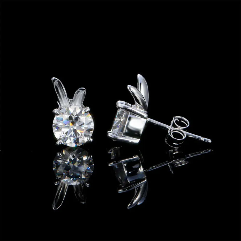 Coupe ronde hypoallergénique imperméable de moissanite de lapin d'argent 925 2ct 6.5mm