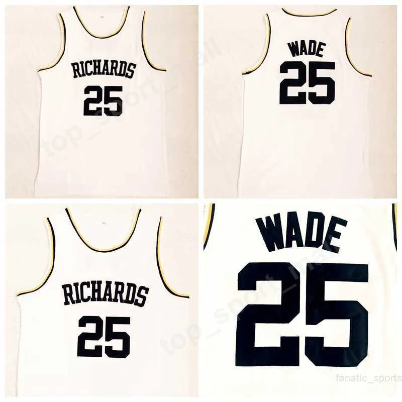 2018 Richards 25 Dwyane Wade High School Jerseys Men All Stitched Basketball Dwyane Wade Jerseys Breathable Sports Uniforms High Quality