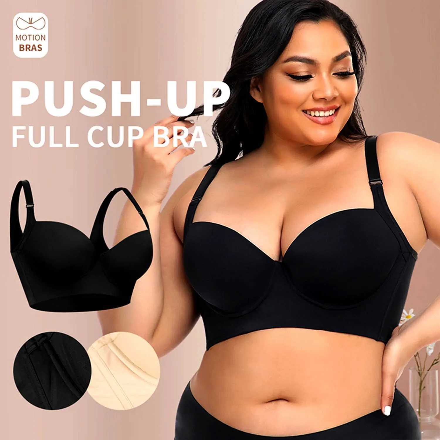 Bras Plus Size Bra Women Hide Back Fat Underwear Shaper Incorporated 1/2  Bevel Cup Coverage Deep Cup Sexy Push Up Brassiere Lingrie YQ231101 From  14,36 €
