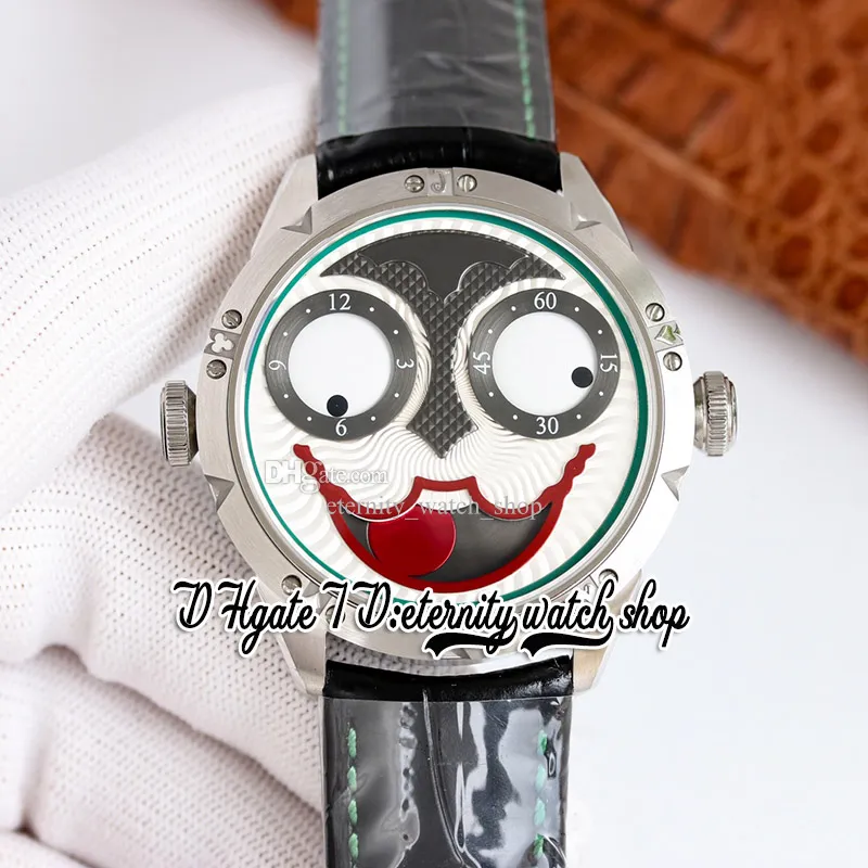 TWF V4S Japan NH35A Automatic Mens Watch Konstantin Chaykin Halloween Moon Phase Joker White Dial 316L Steel Case Purple Leather Band Super Edition eternity Watches