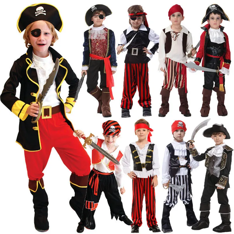 Cosplay umorden Halloween -kostuums voor jongensjongens kinderen piraat kostuum fantasia infantil cosplay kleding 230331