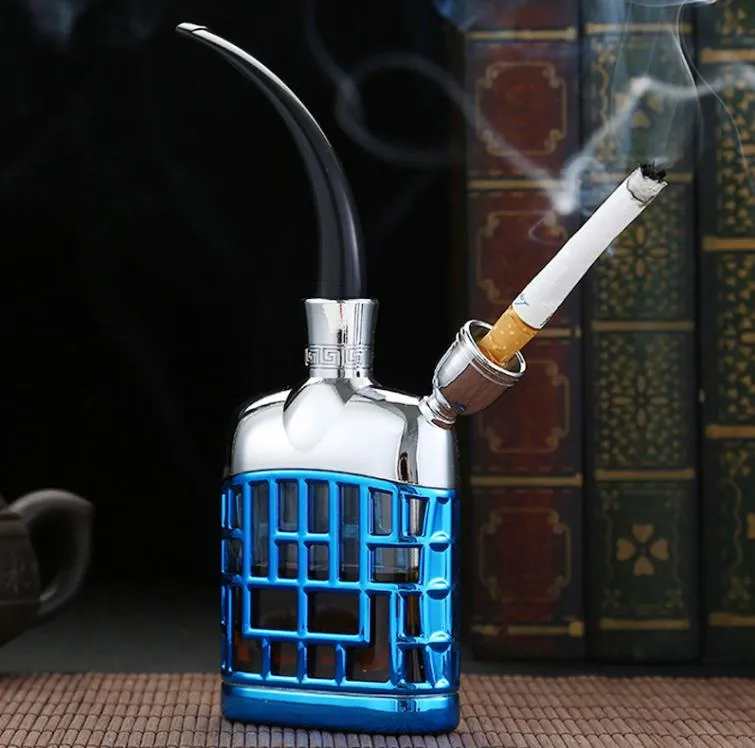 Smoking Pipes HD812 creative multi-functional coarse / medium / fine tobacco / tobacco four with clear water filtration skeleton gift water pipe smoker