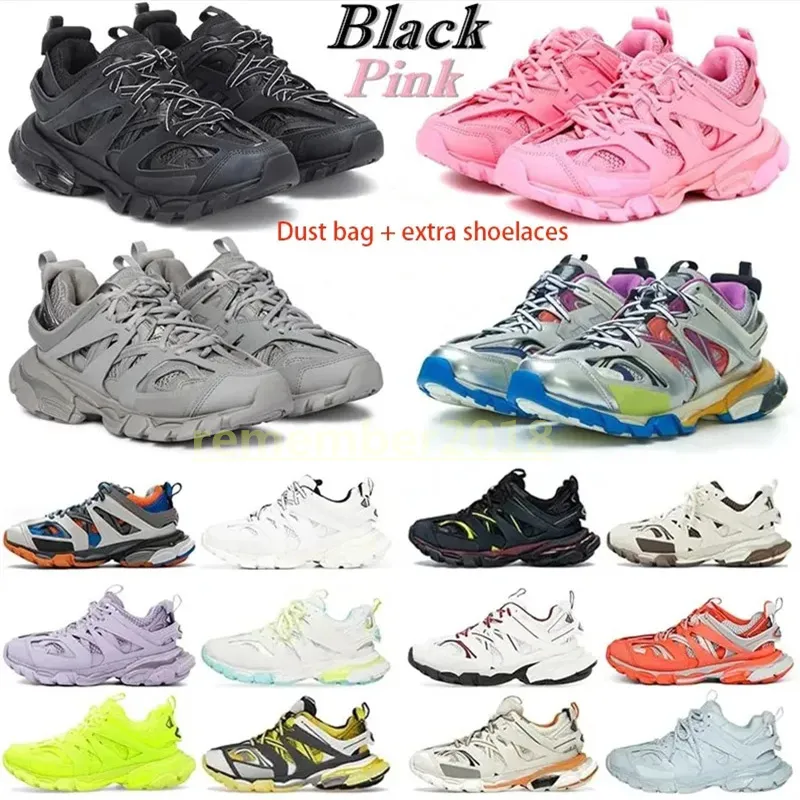 Balencaigaitiess Designer Donna Scarpe da uomo Track 3 3.0 Sneakers Scarpe da ginnastica di lusso Triple Nero Bianco Rosa Blu Arancione Nylon stampato Scarpe da ginnastica con plateau Scarpe Parigi R2