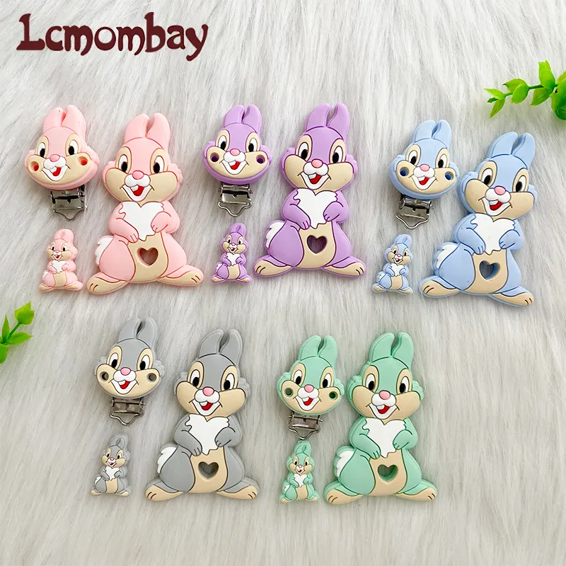 Baby Teethers Toys 1310pcs Animal Rabbit Teether Rodent Beads DIY Silicone Teething Toy Nursing Gift Accessories 230331