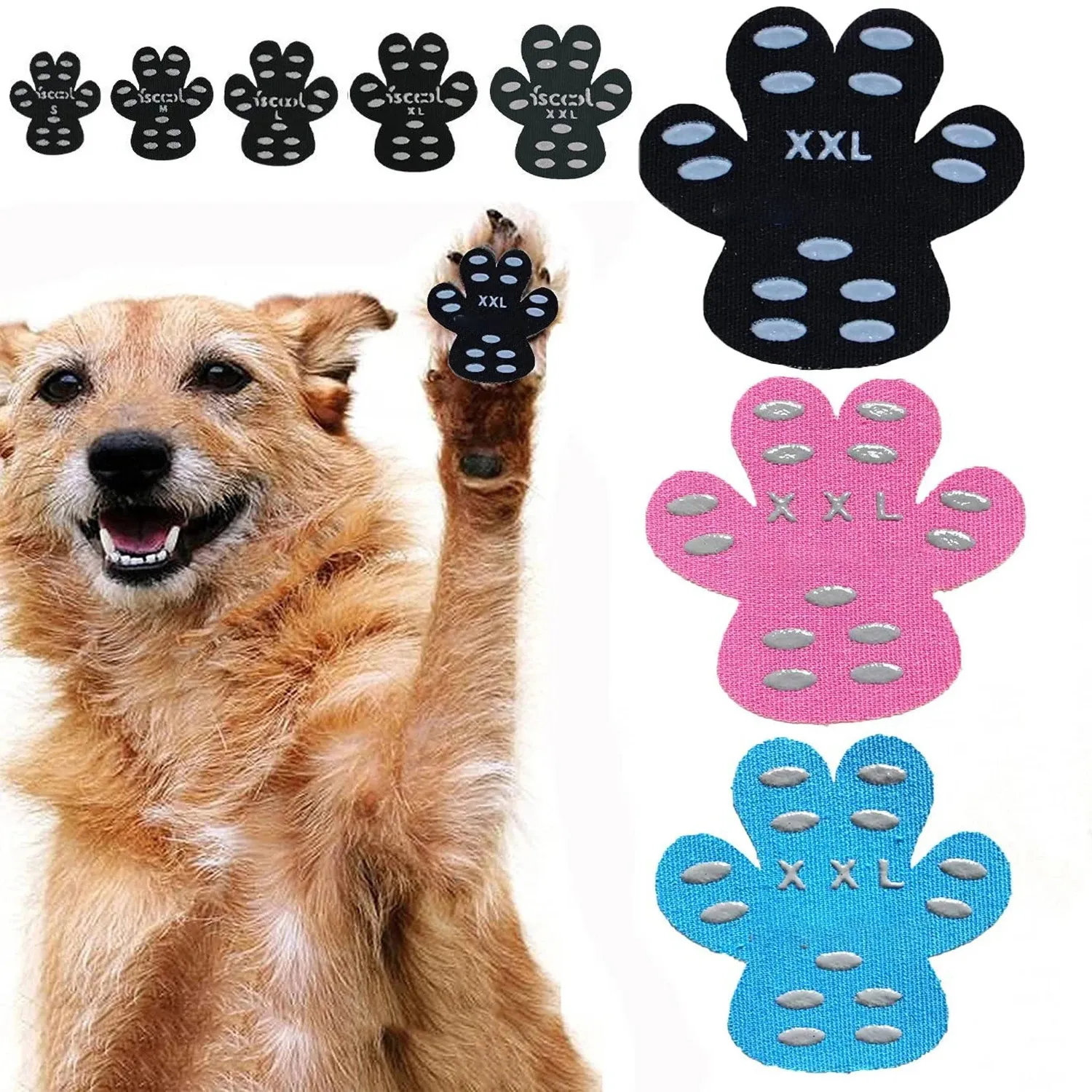 Pet Protective Shoes 24PCS Dog Paw Protector AntiSlip Grips to Keep Dogs from Slipping Disposable Self Adhesive Resistant Booties Socks 231031