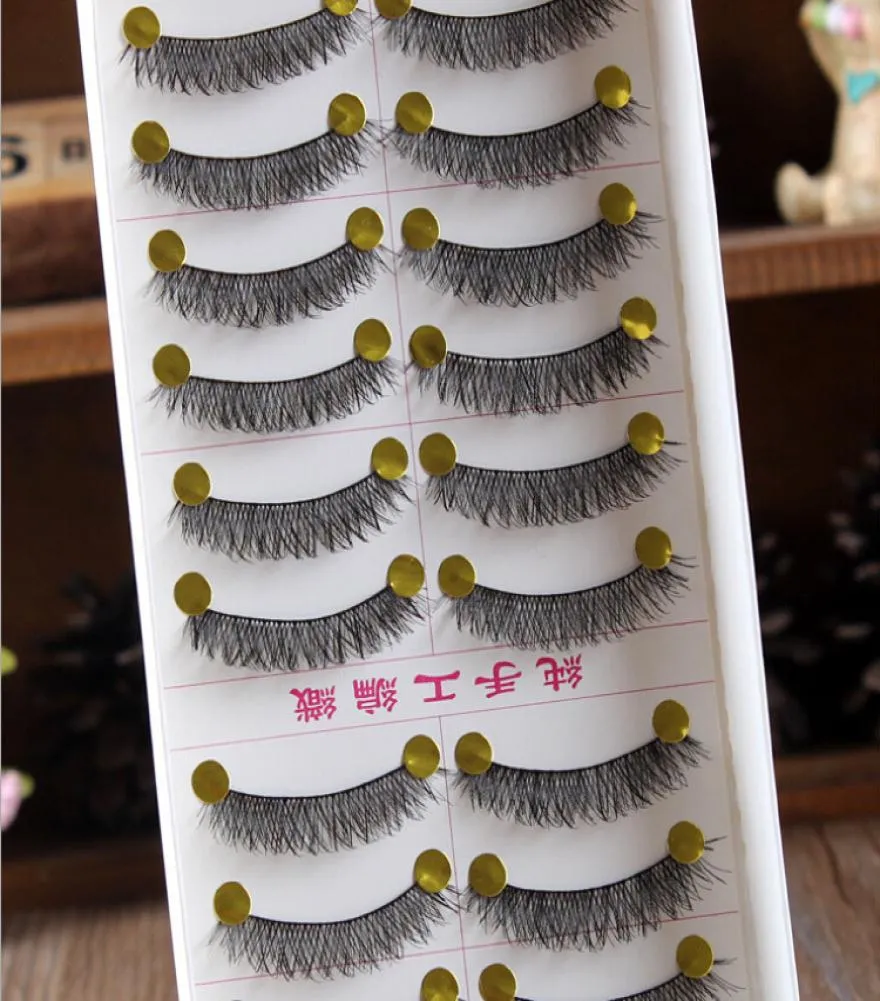 20 PCSSet Fashion Black Cross False Eyelash Handmade Eyebrow Soft Long Makeup Eye Lash Extension6743663