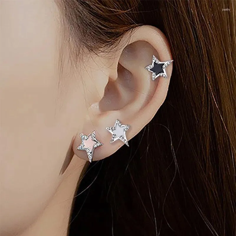 Boucles d'oreilles esthétiques Y2k, Piercing d'oreille étoile pour filles et femmes, Cartilage délicat Daith Lobe, bijoux cadeaux de noël KDE009