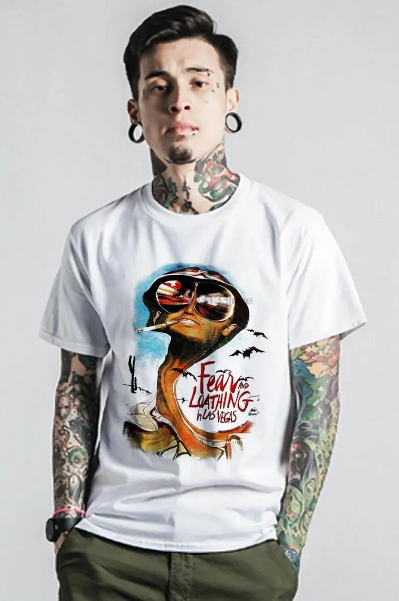 Erkek Tişörtleri Las Vegas T-Shirt'te Korku ve Nefret Edici Vintage Giyim Retro O Boyun Tişört