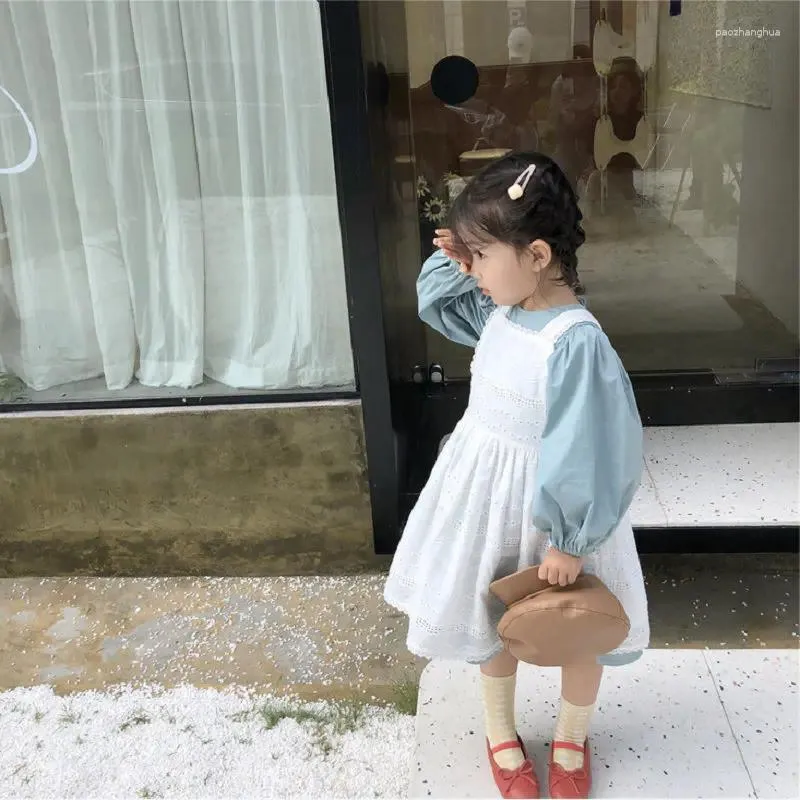 Sukienki dla dziewczynek w stylu koreański urocze dziewczyny jesień mody z długim rękawem sukienka mała księżniczka impreza