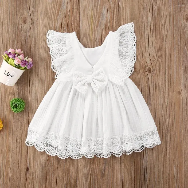 Vestido de otoño para niña pequeña de 0 a 2 años, ropa de bebé con lazo de  encaj