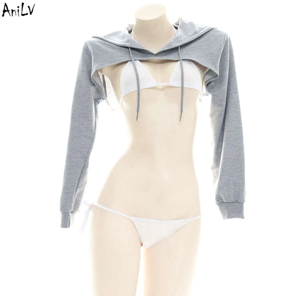 Ani Anime Girl Cute Hooded Sweatshirt Bikini Swimsuit Costume Women Sexy Student Leisure Sport Lingerie Pamas Set Cosplay cosplay