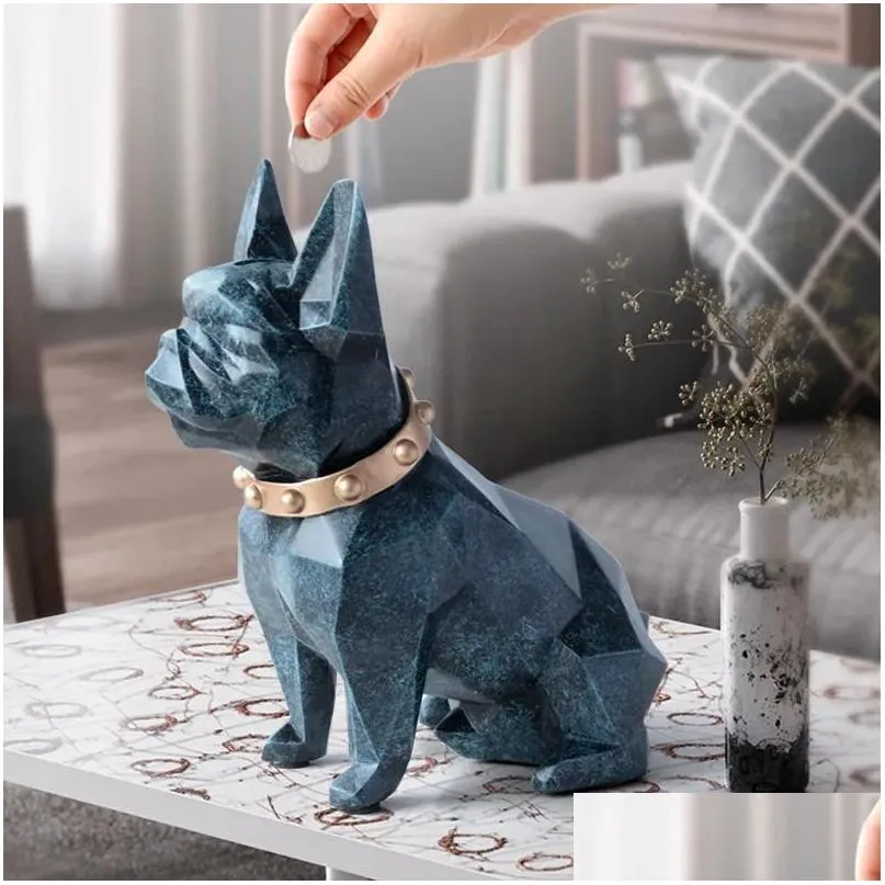 Articles de nouveauté Articles de nouveauté Français Bldog Tirelire Boîte Piggy Figurine Décorations Pour La Maison Support De Rangement Jouet Enfant Cadeau Argent Chien Pour Enfant Dhx4C